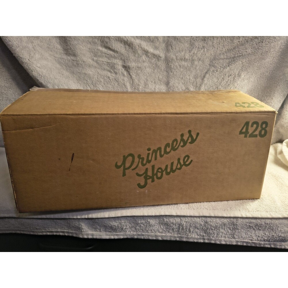 Princess House Heritage 428 Crystal Hurricane Candle Holders Set 2 Vtg Boxed NOS